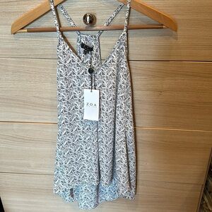 Abstract ZOA NEW YORK Racerback Hi-Low blouse